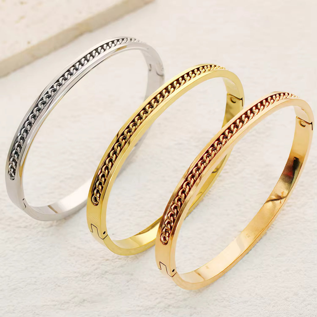 18K Gold, Silver & Rose Gold Plated Stainless Steel Vintage Crown Bracelet