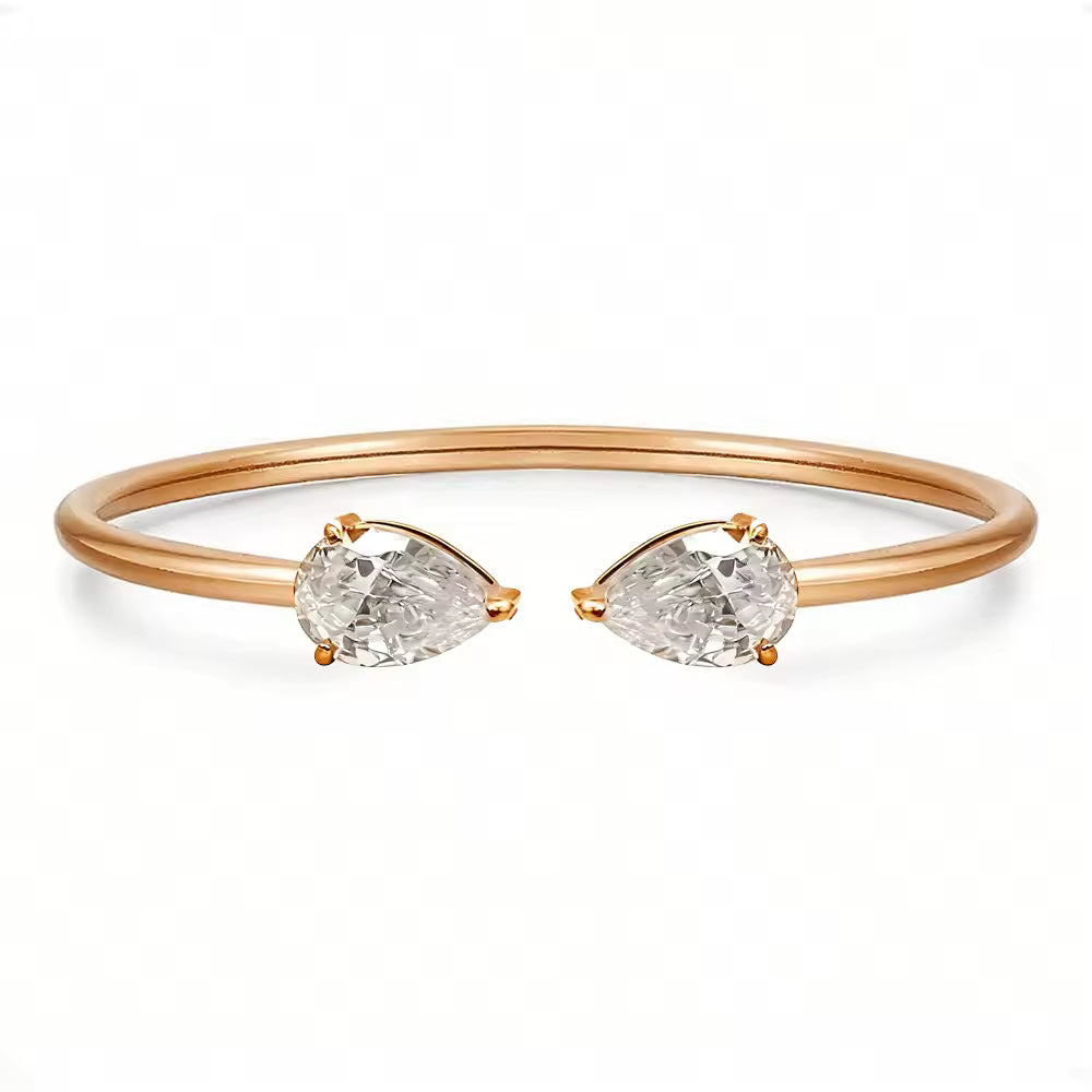White Zircon Cuff Bracelet | Unisex Cuff Bracelet | ORLABYAMY