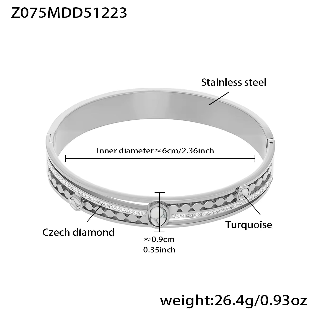 Stainless Steel Crown Bracelet | Zirconia Crown Bracelet | ORLABYAMY