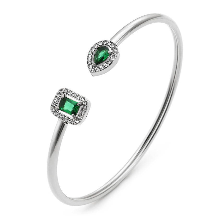 Open Cuff Bracelet | Zircon Cuff Bracelet | ORLABYAMY
