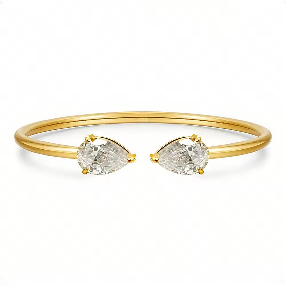 White Zircon Cuff Bracelet | Unisex Cuff Bracelet | ORLABYAMY