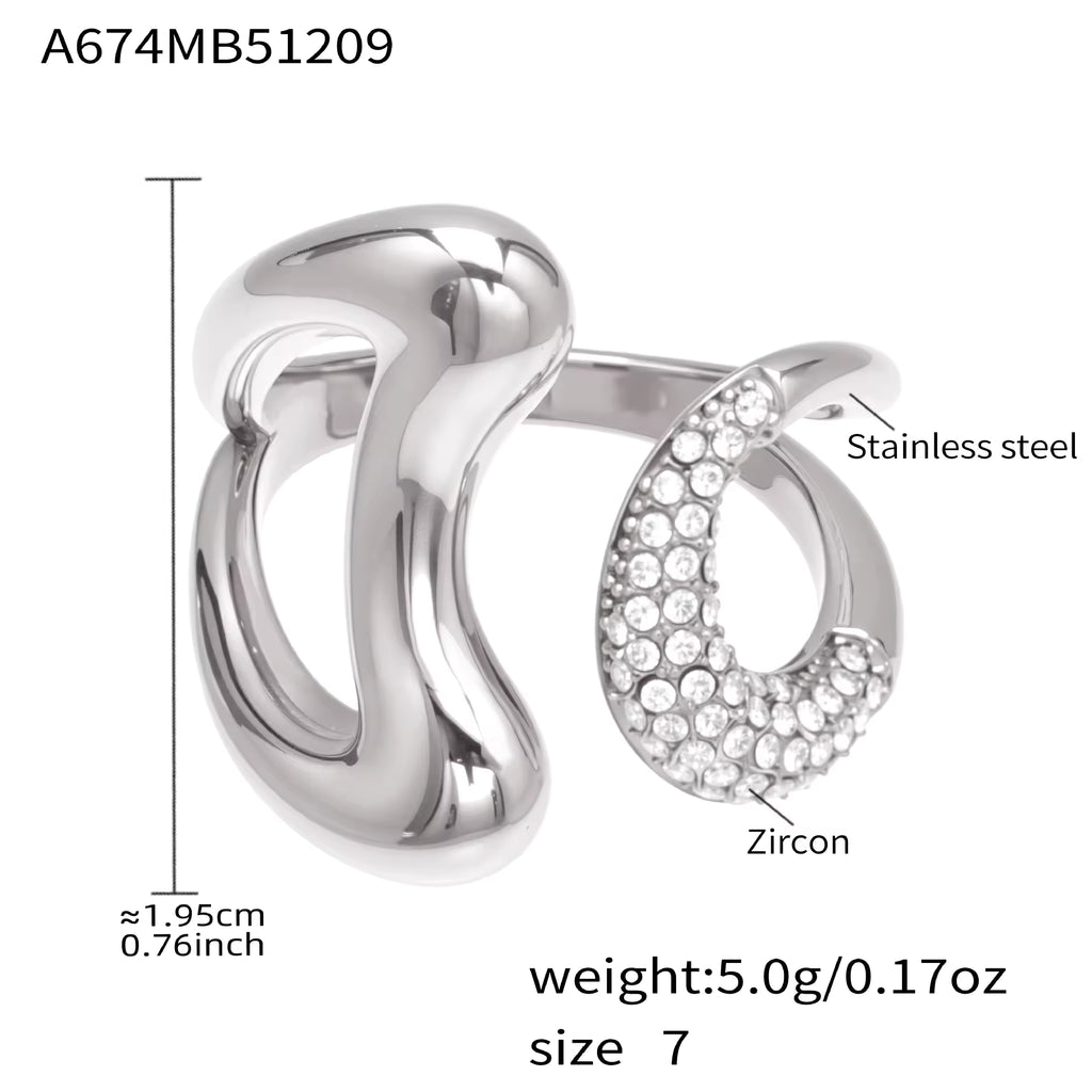 Women’s Open Ring | Zirconia Open Ring | ORLABYAMY