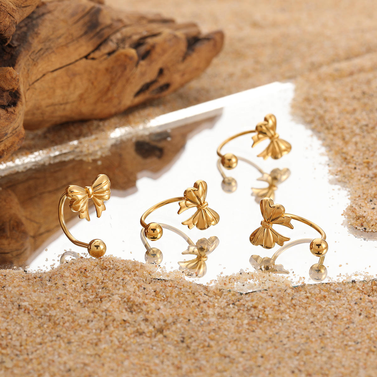 Bow Cuff Earrings | Gold Plated Bow Earrings | ORLABYAMY