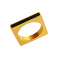 Rectangular Enamel Ring | Gold-Plated Enamel Ring | ORLABYAMY
