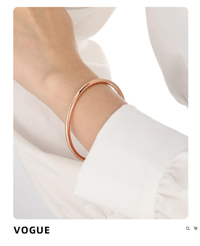 Vintage Crown Stainless Steel Closed Bangle – 18K Gold/Silver/Rose Gold Plate