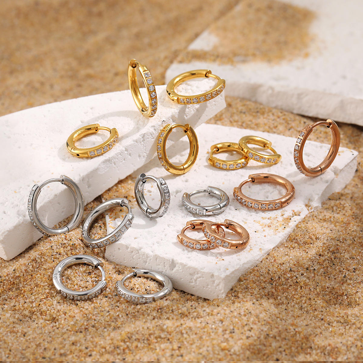 Small Hoop Earrings | Hoop Huggie Earrings  | ORLABYAMY