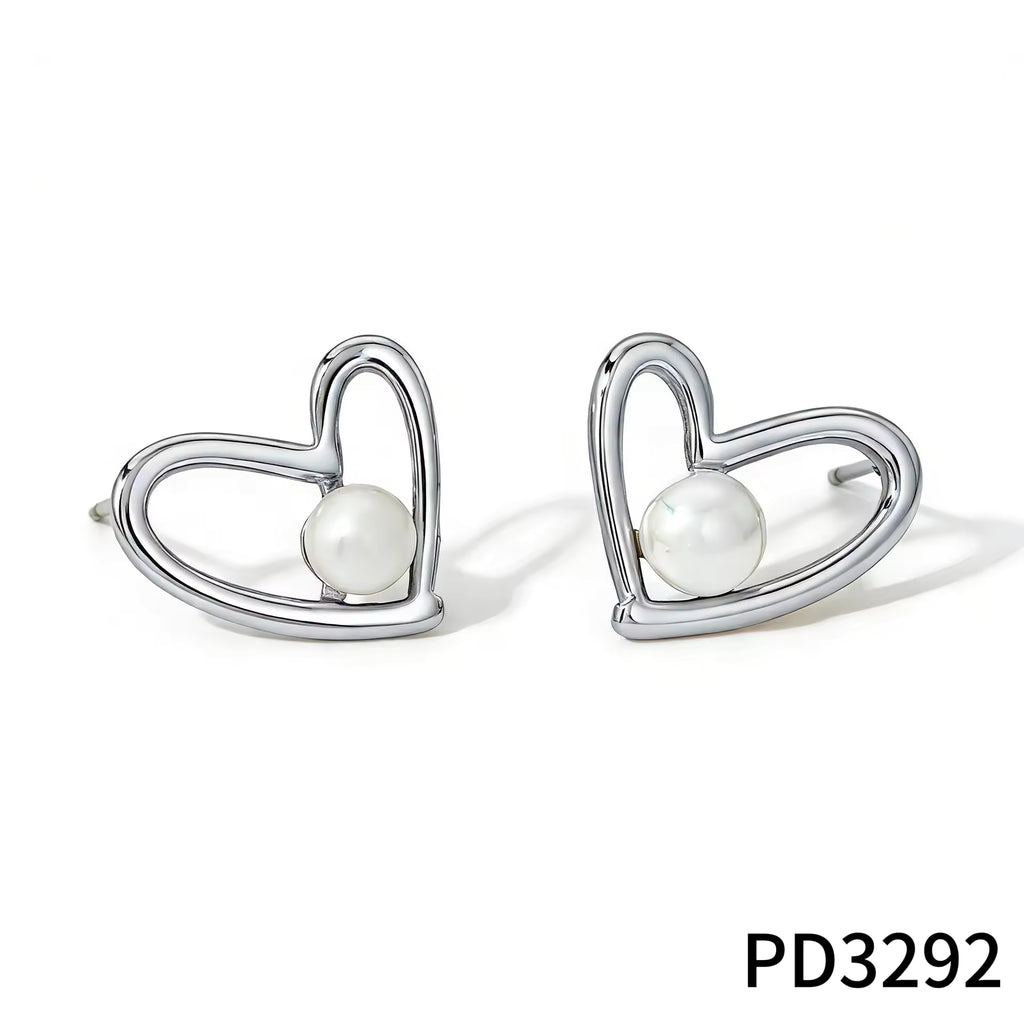 Heart Stud Earrings | Women's Stud Earrings | ORLABYAMY