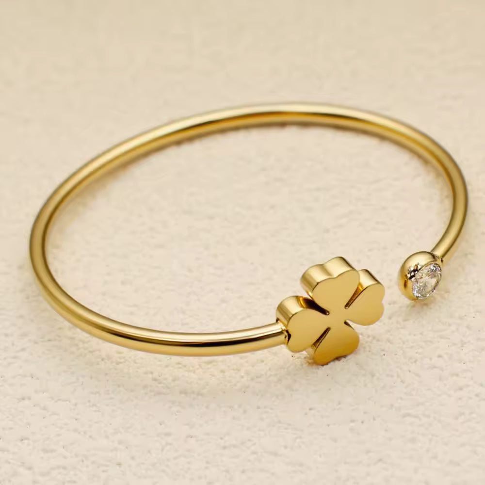 Vintage Style Bangle | Gold Plated Flower Bangle | ORLABYAMY