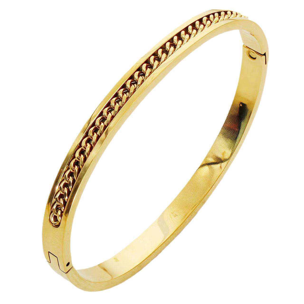 18K Gold, Silver & Rose Gold Plated Stainless Steel Vintage Crown Bracelet