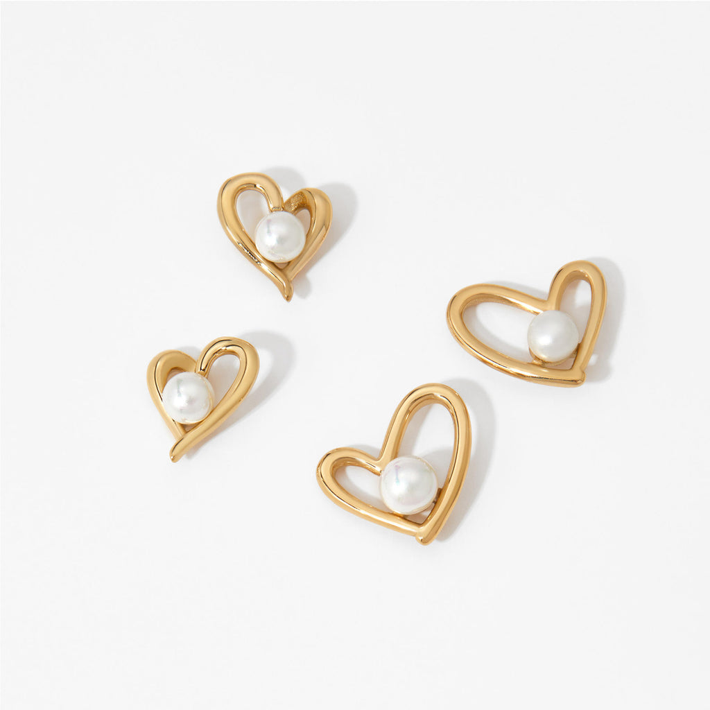 Heart Stud Earrings | Women's Stud Earrings | ORLABYAMY