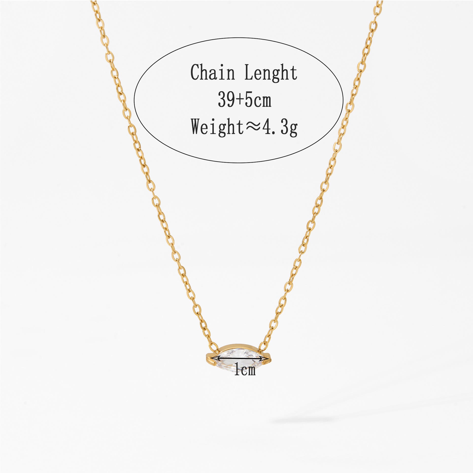 Women's Zirconia Necklace | Link Chain Necklace | ORLABYAMY
