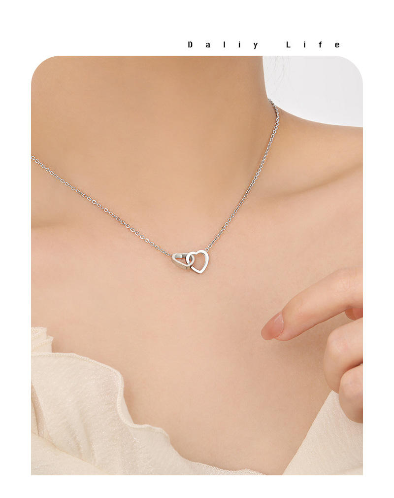 Stainless Steel Heart Pendant | Double Heart Pendant | ORLABYAMY