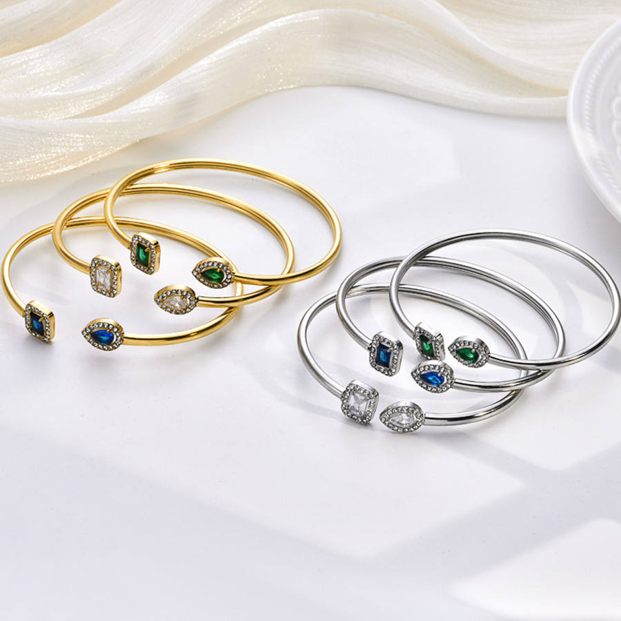 Open Cuff Bracelet | Zircon Cuff Bracelet | ORLABYAMY