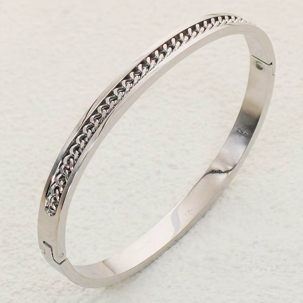18K Gold, Silver & Rose Gold Plated Stainless Steel Vintage Crown Bracelet