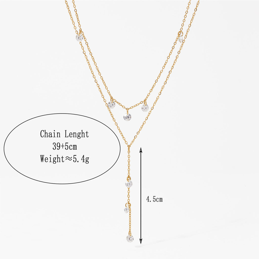 2 Layer Pendant Necklace | Women's Y Necklace | ORLABYAMY