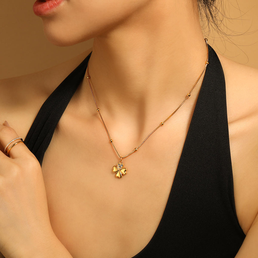 Flower & Heart Necklace | Women’s Pendant Necklace | ORLABYAMY