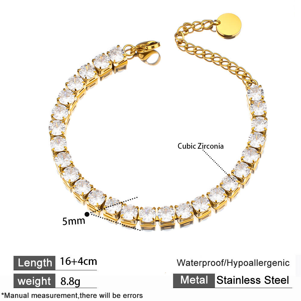 Tennis Chain Bracelet | Zirconia Chain Bracelet | ORLABYAMY