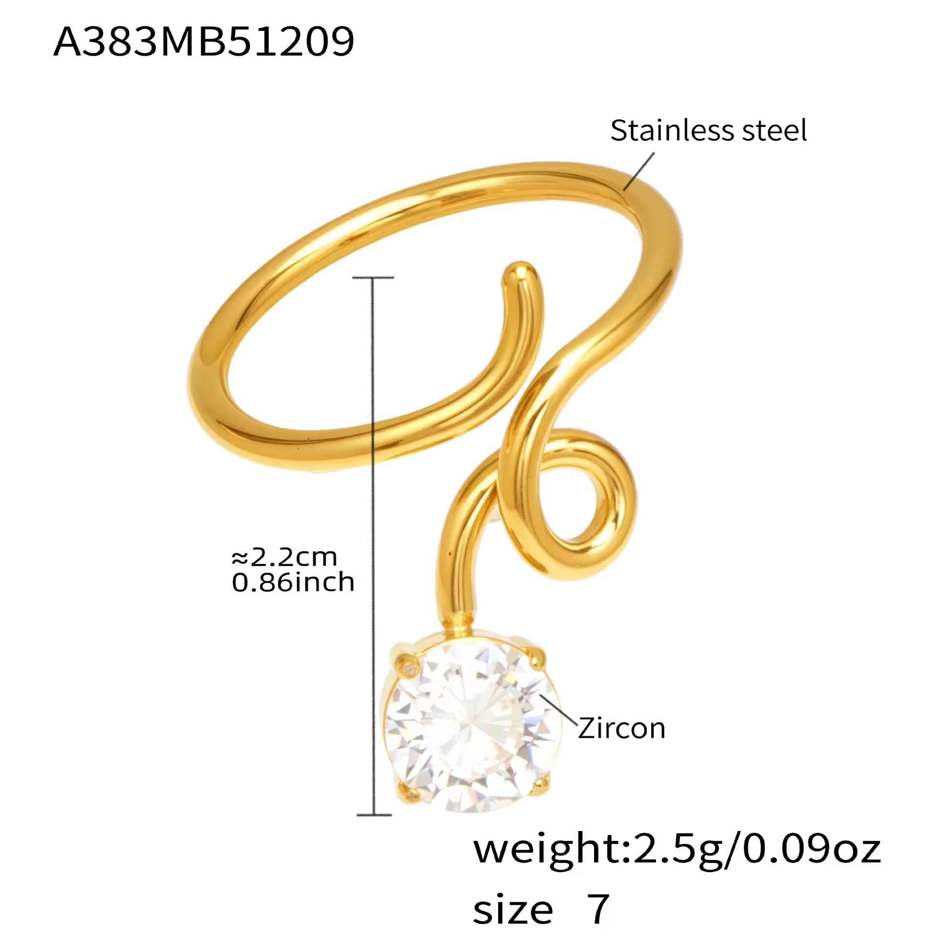 Women’s Open Ring | Zirconia Open Ring | ORLABYAMY