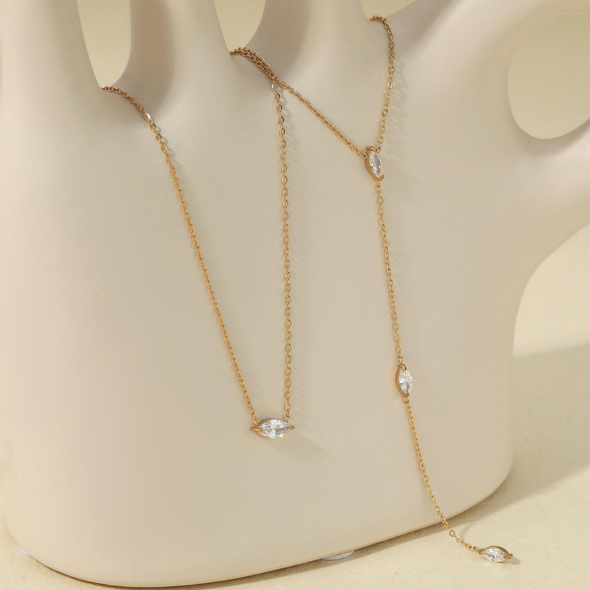 Women's Zirconia Necklace | Link Chain Necklace | ORLABYAMY