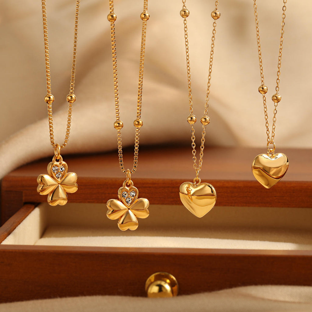 Flower & Heart Necklace | Women’s Pendant Necklace | ORLABYAMY