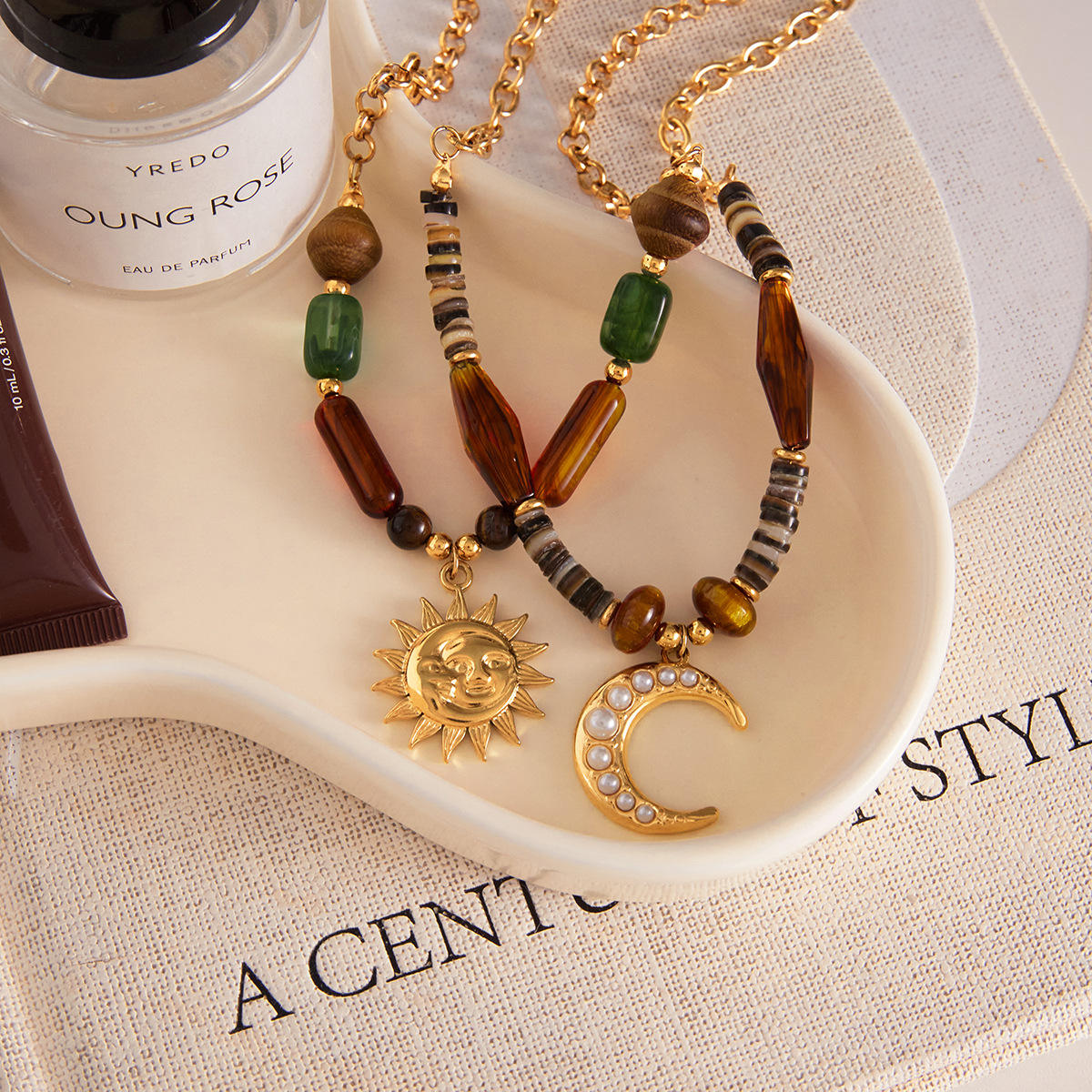 Stone Pendant Necklace | Unisex Stone Necklace | ORLABYAMY