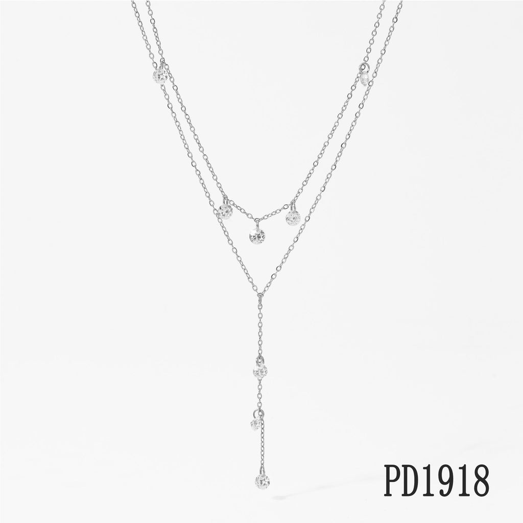 2 Layer Pendant Necklace | Women's Y Necklace | ORLABYAMY