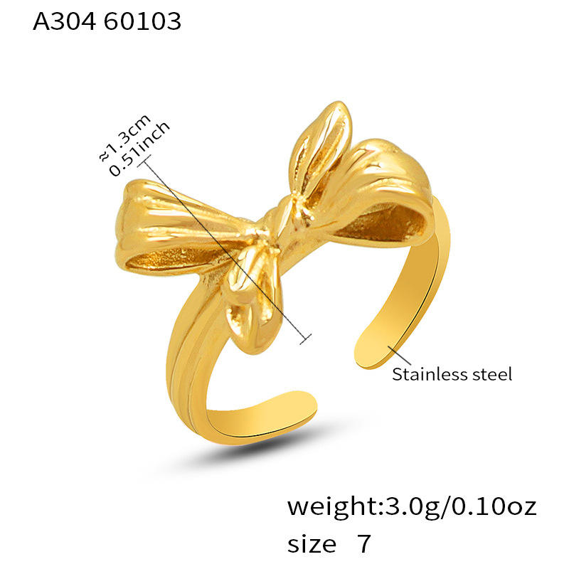 Stainless Steel Bow Ring | Gold Plated Bow Ring | Bow Ring | ORLABYAMY