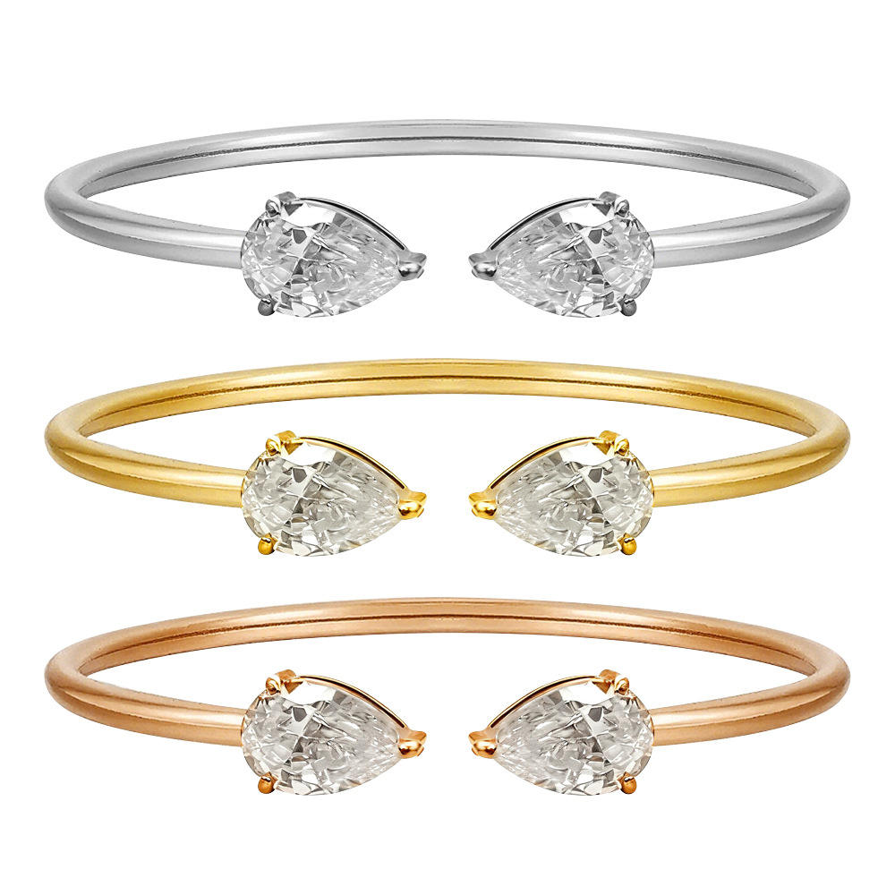 White Zircon Cuff Bracelet | Unisex Cuff Bracelet | ORLABYAMY