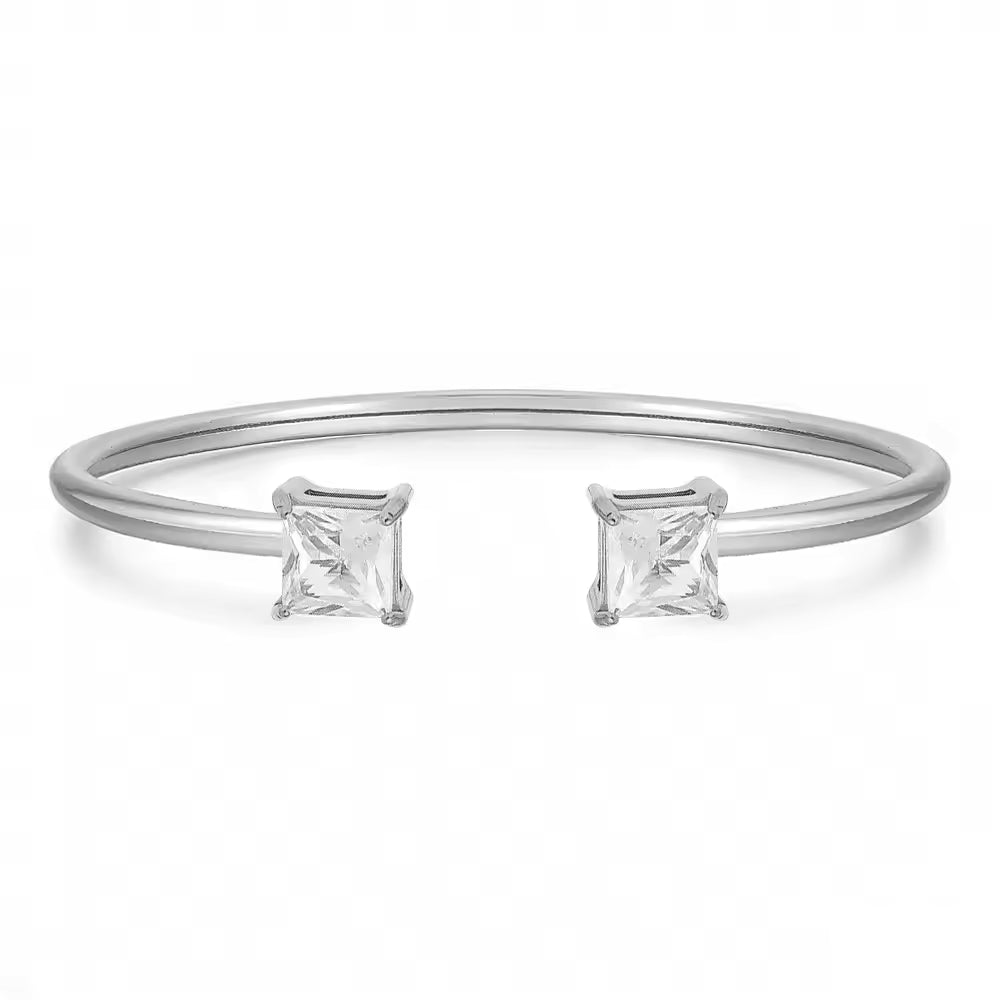 White Zircon Cuff Bracelet | Unisex Cuff Bracelet | ORLABYAMY