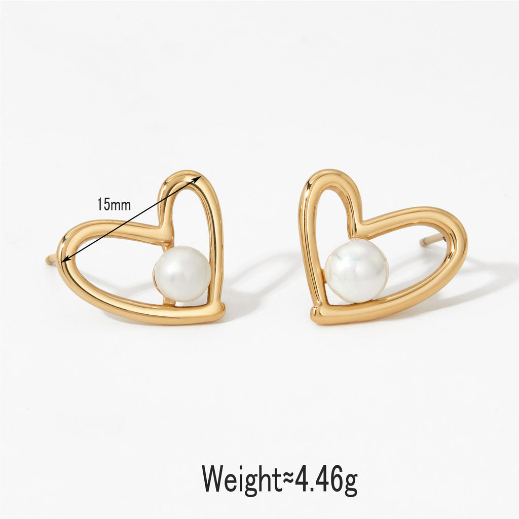 Heart Stud Earrings | Women's Stud Earrings | ORLABYAMY