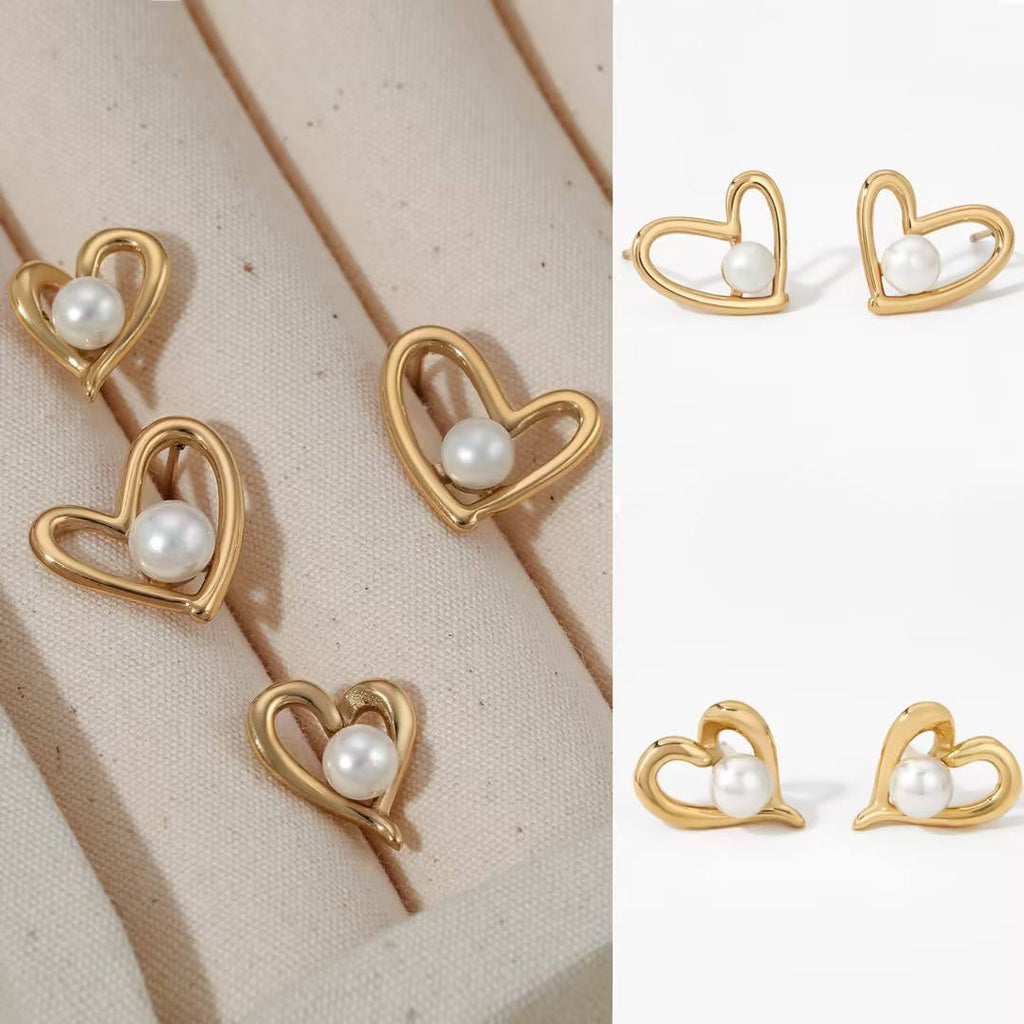 Heart Stud Earrings | Women's Stud Earrings | ORLABYAMY