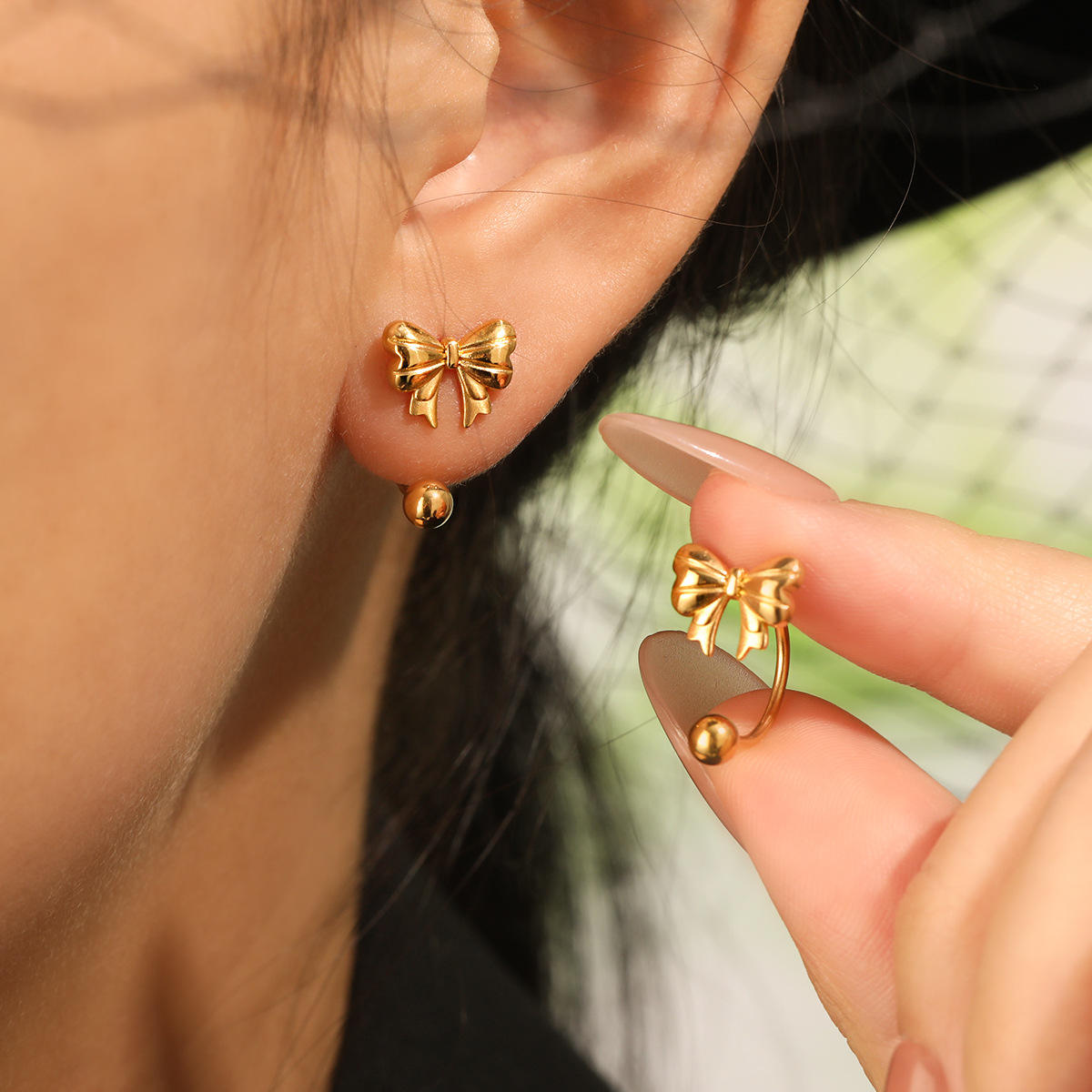 Bow Cuff Earrings | Gold Plated Bow Earrings | ORLABYAMY