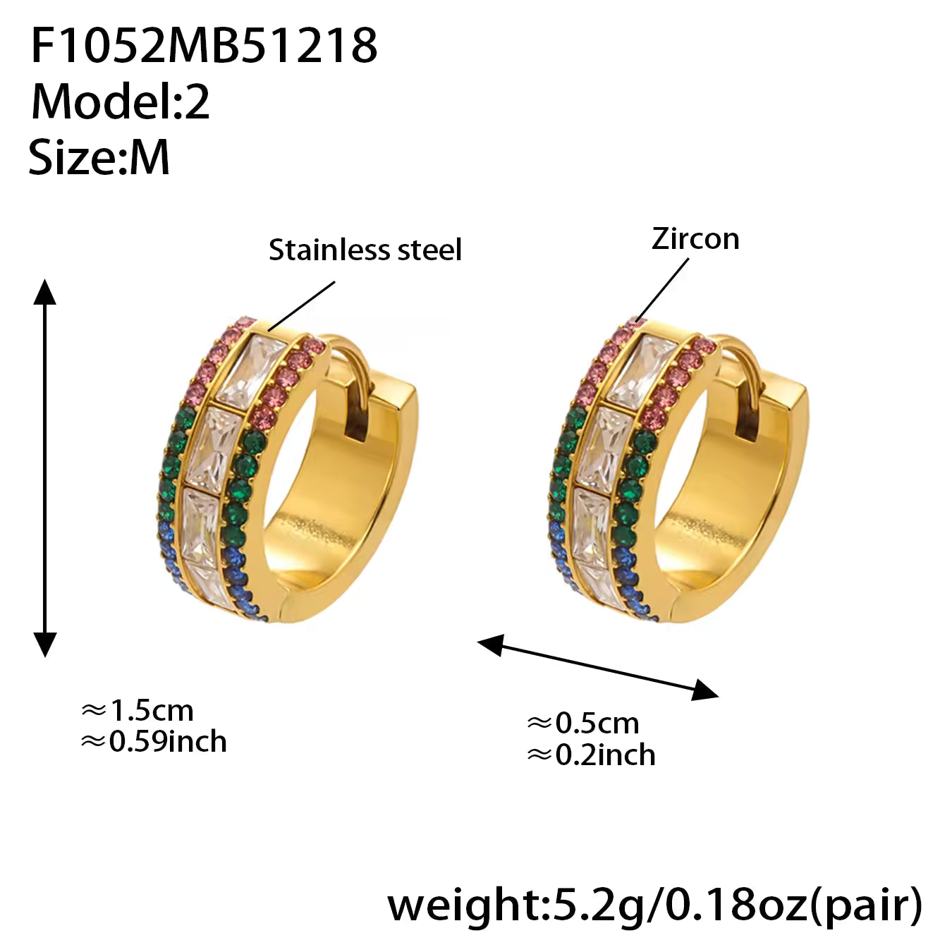 Zirconia Hoop Earrings | Women's Hoop Earrings | ORLABYAMY