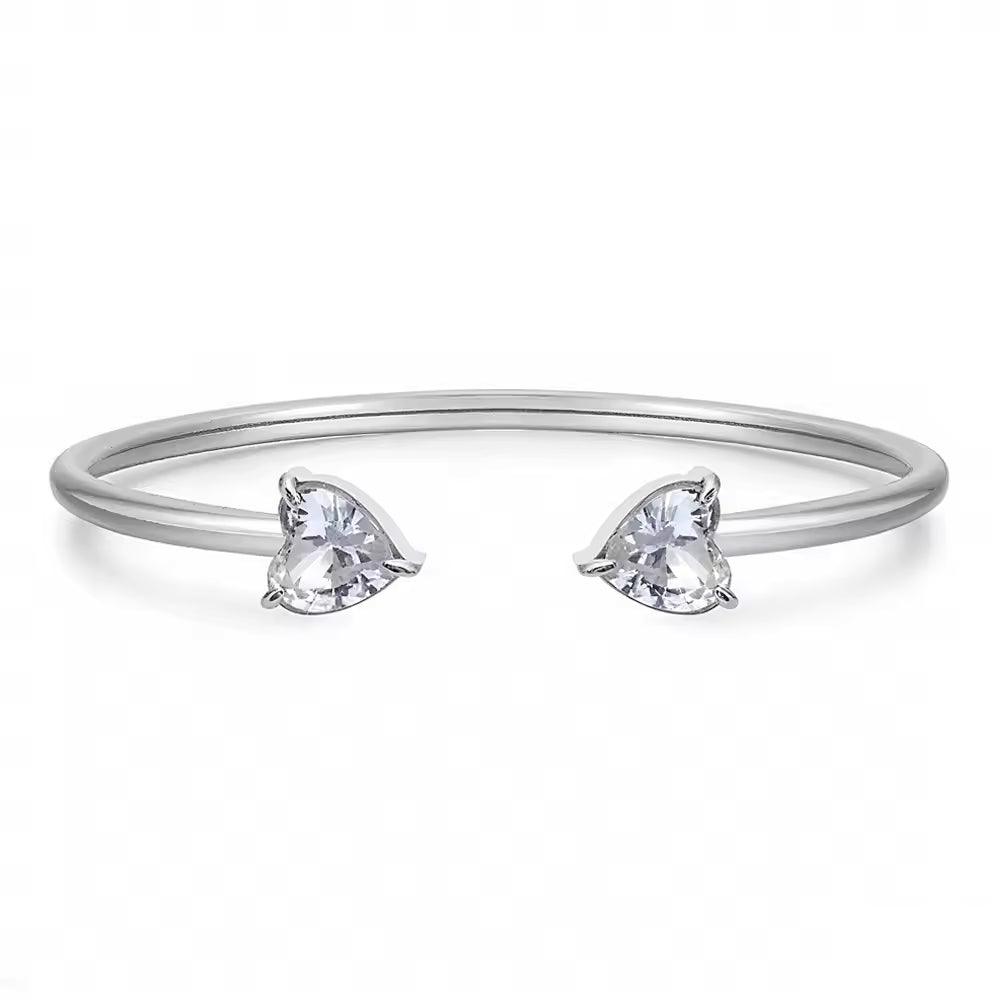 White Zircon Cuff Bracelet | Unisex Cuff Bracelet | ORLABYAMY