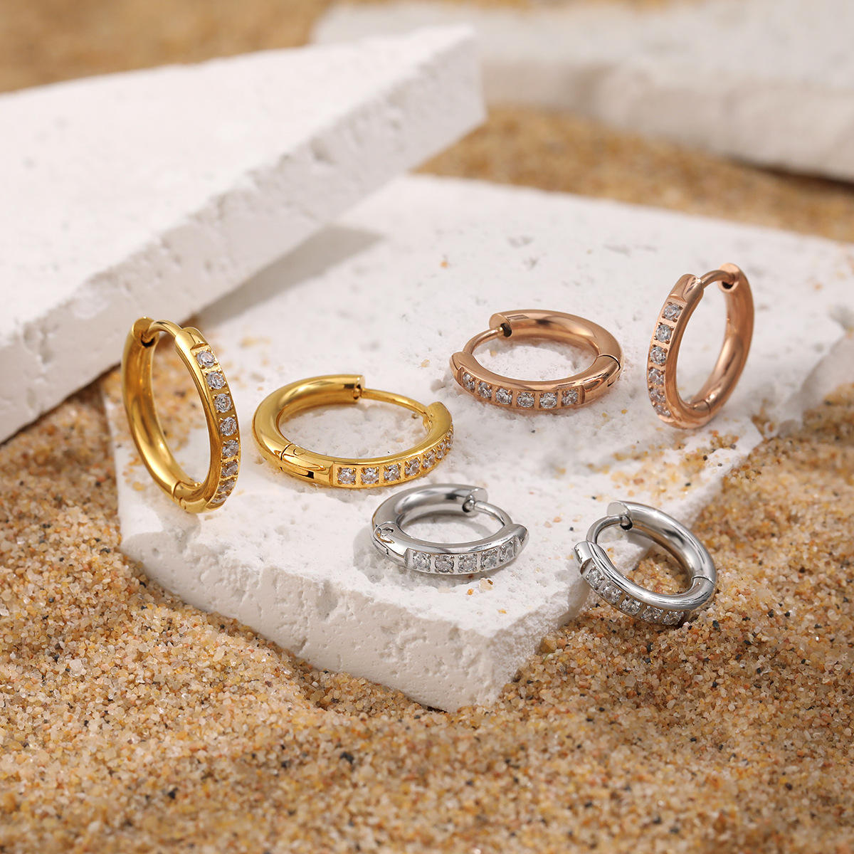 Small Hoop Earrings | Hoop Huggie Earrings  | ORLABYAMY