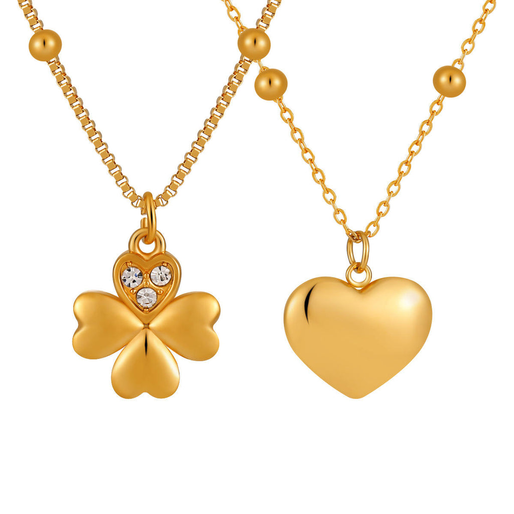 Flower & Heart Necklace | Women’s Pendant Necklace | ORLABYAMY