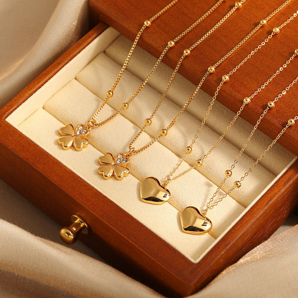 Flower & Heart Necklace | Women’s Pendant Necklace | ORLABYAMY