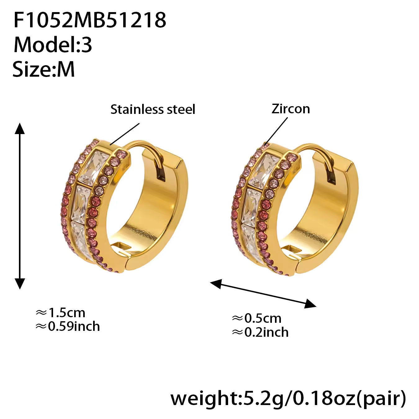 Zirconia Hoop Earrings | Women's Hoop Earrings | ORLABYAMY
