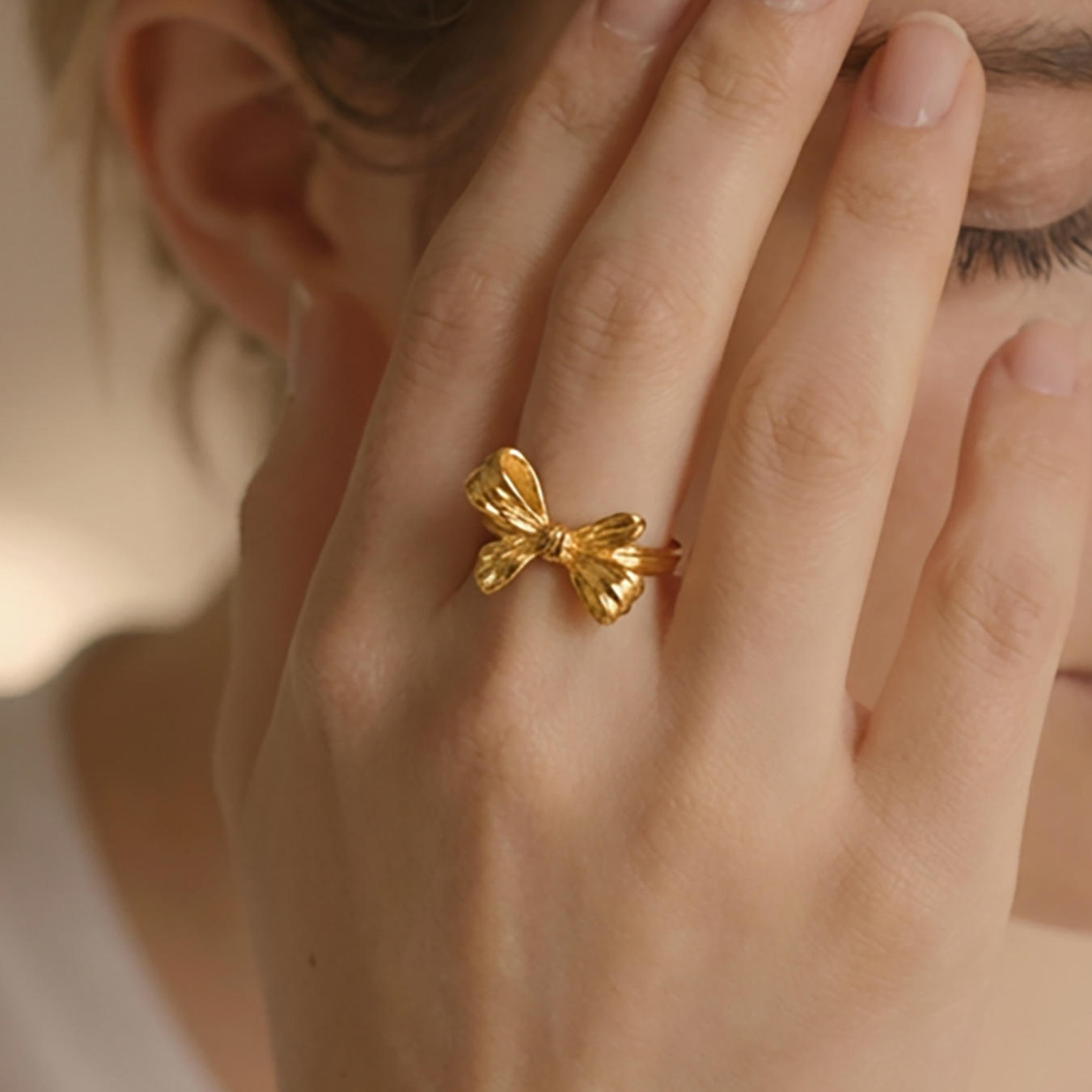 Stainless Steel Bow Ring | Gold Plated Bow Ring | Bow Ring | ORLABYAMY