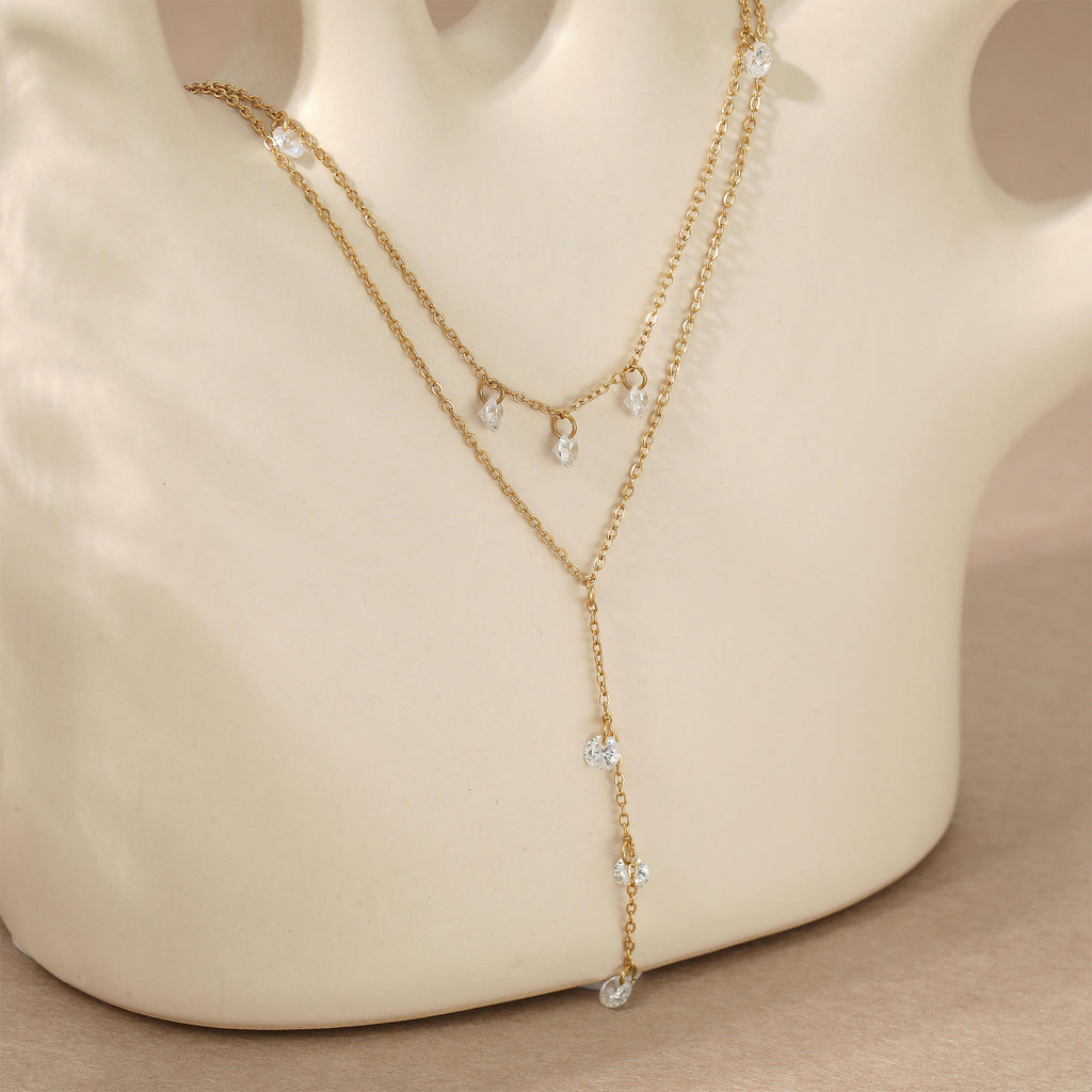2 Layer Pendant Necklace | Women's Y Necklace | ORLABYAMY