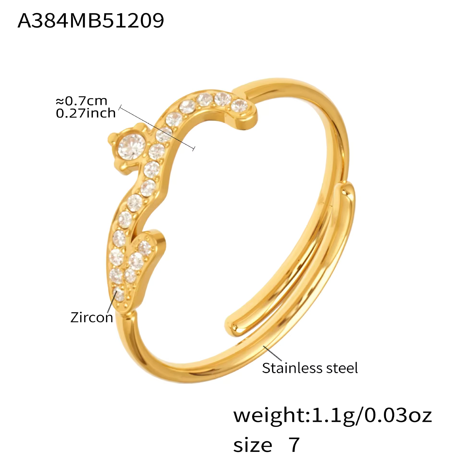 Women’s Open Ring | Zirconia Open Ring | ORLABYAMY