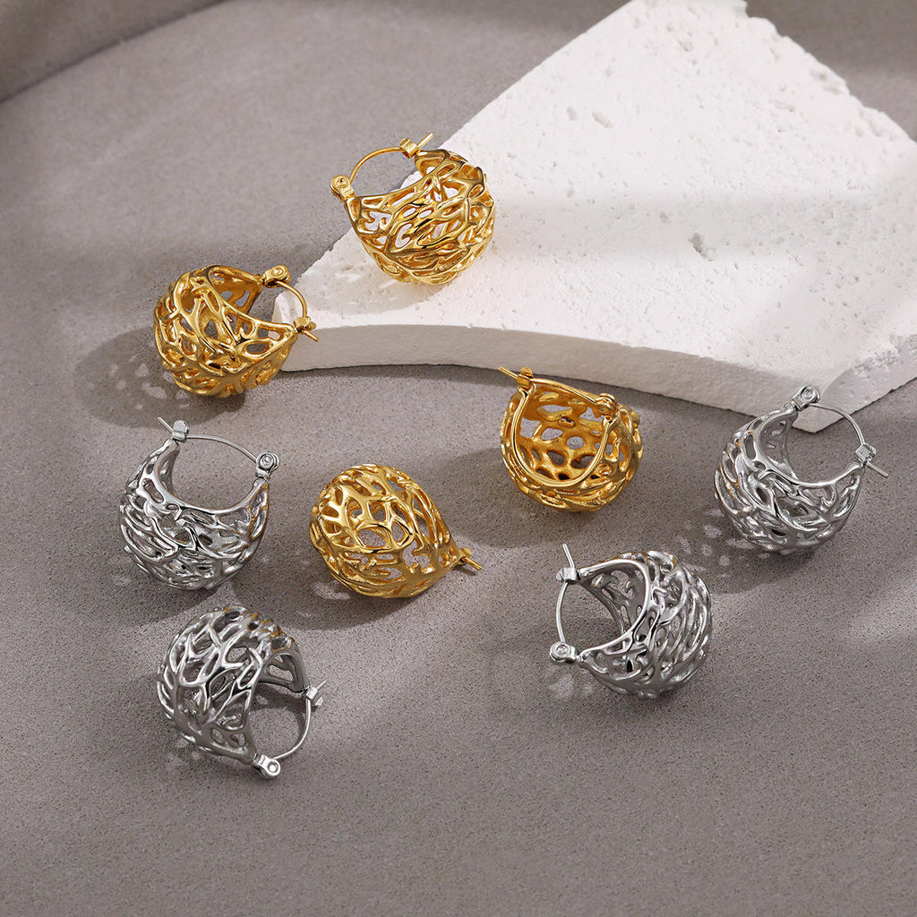 Stainless Steel Hoop Earrings | Gold Plated Hoop Earrings | ORLABYAMY