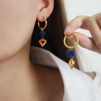 Gold Heart with Lapis