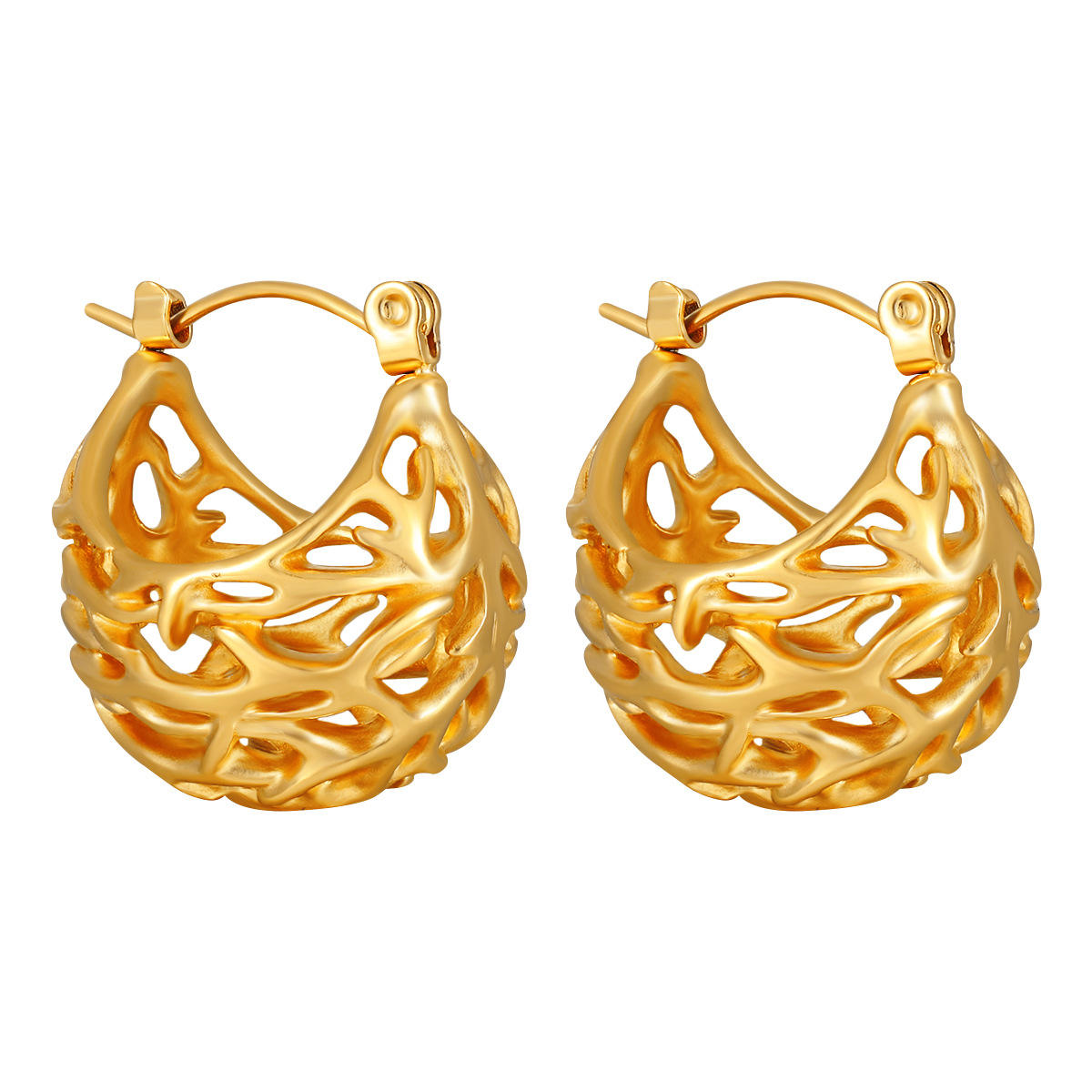 Stainless Steel Hoop Earrings | Gold Plated Hoop Earrings | ORLABYAMY
