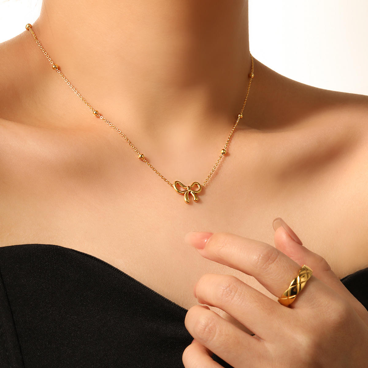 Link Chain Bow Neklace | Stylish Bow Necklace | ORLABYAMY
