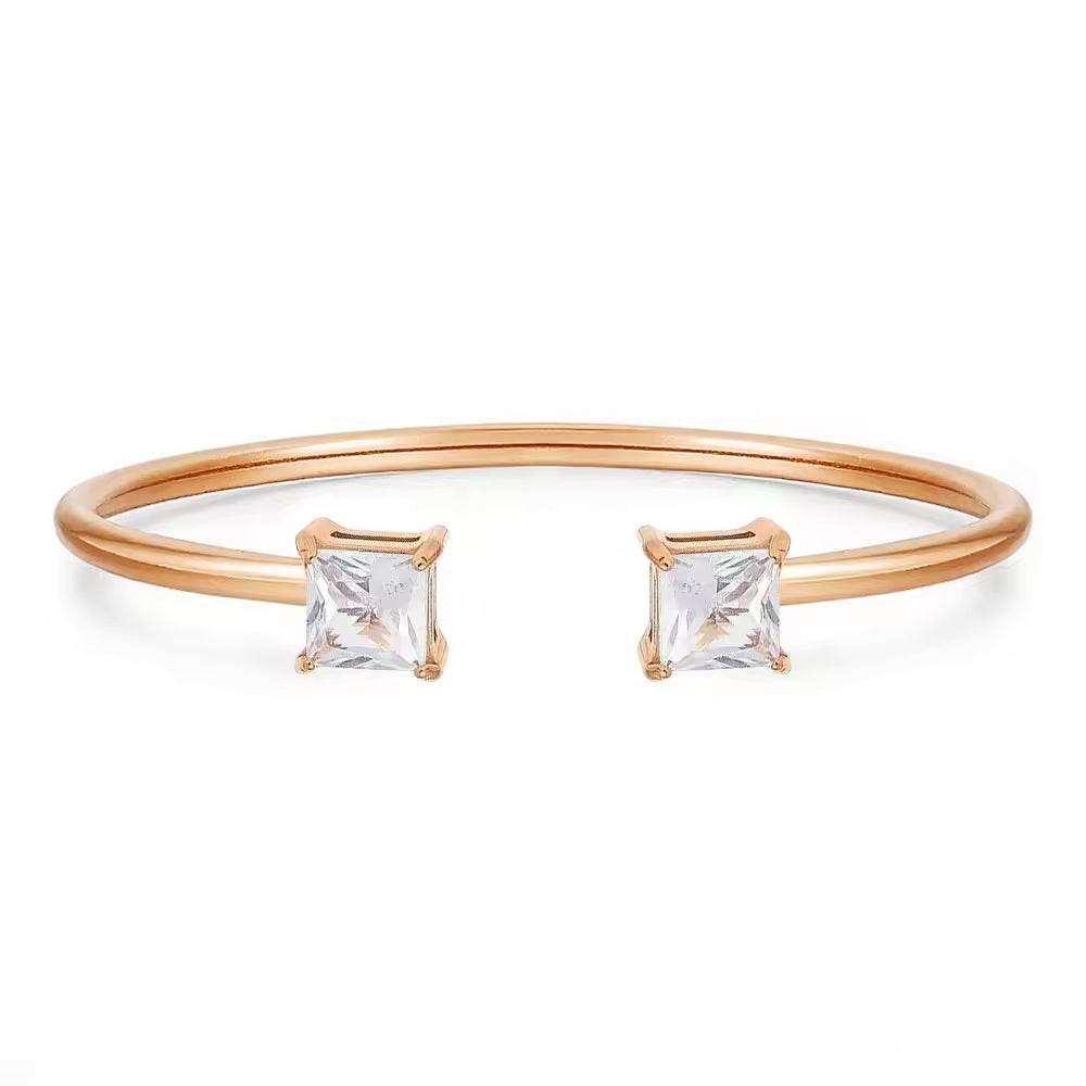 White Zircon Cuff Bracelet | Unisex Cuff Bracelet | ORLABYAMY