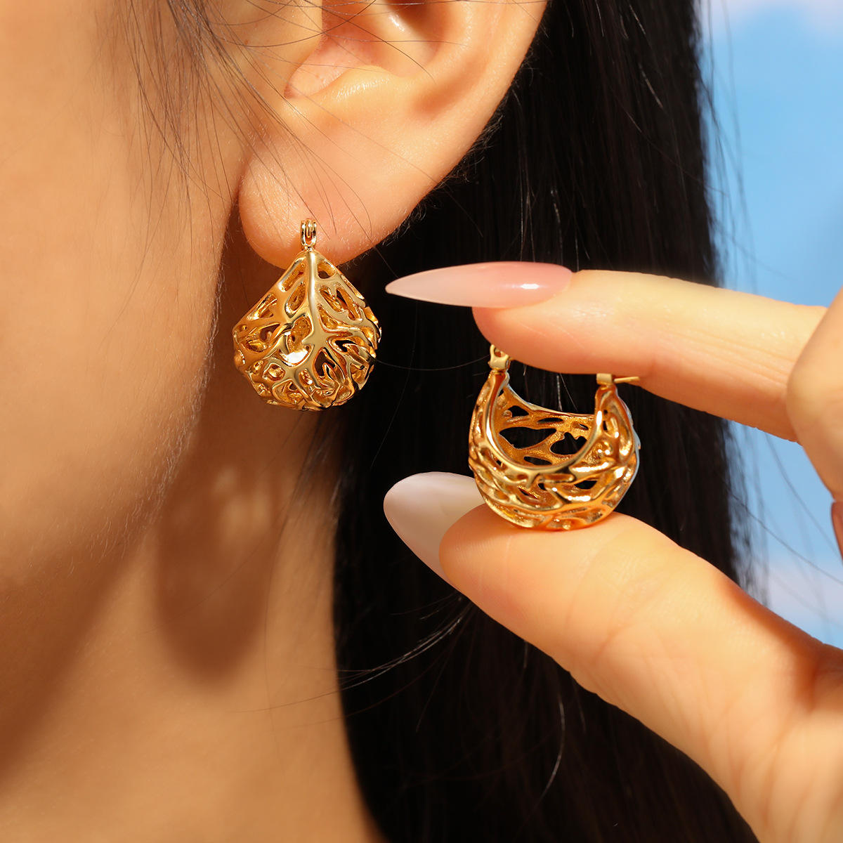 Stainless Steel Hoop Earrings | Gold Plated Hoop Earrings | ORLABYAMY
