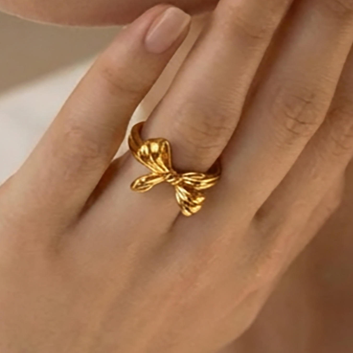 Stainless Steel Bow Ring | Gold Plated Bow Ring | Bow Ring | ORLABYAMY