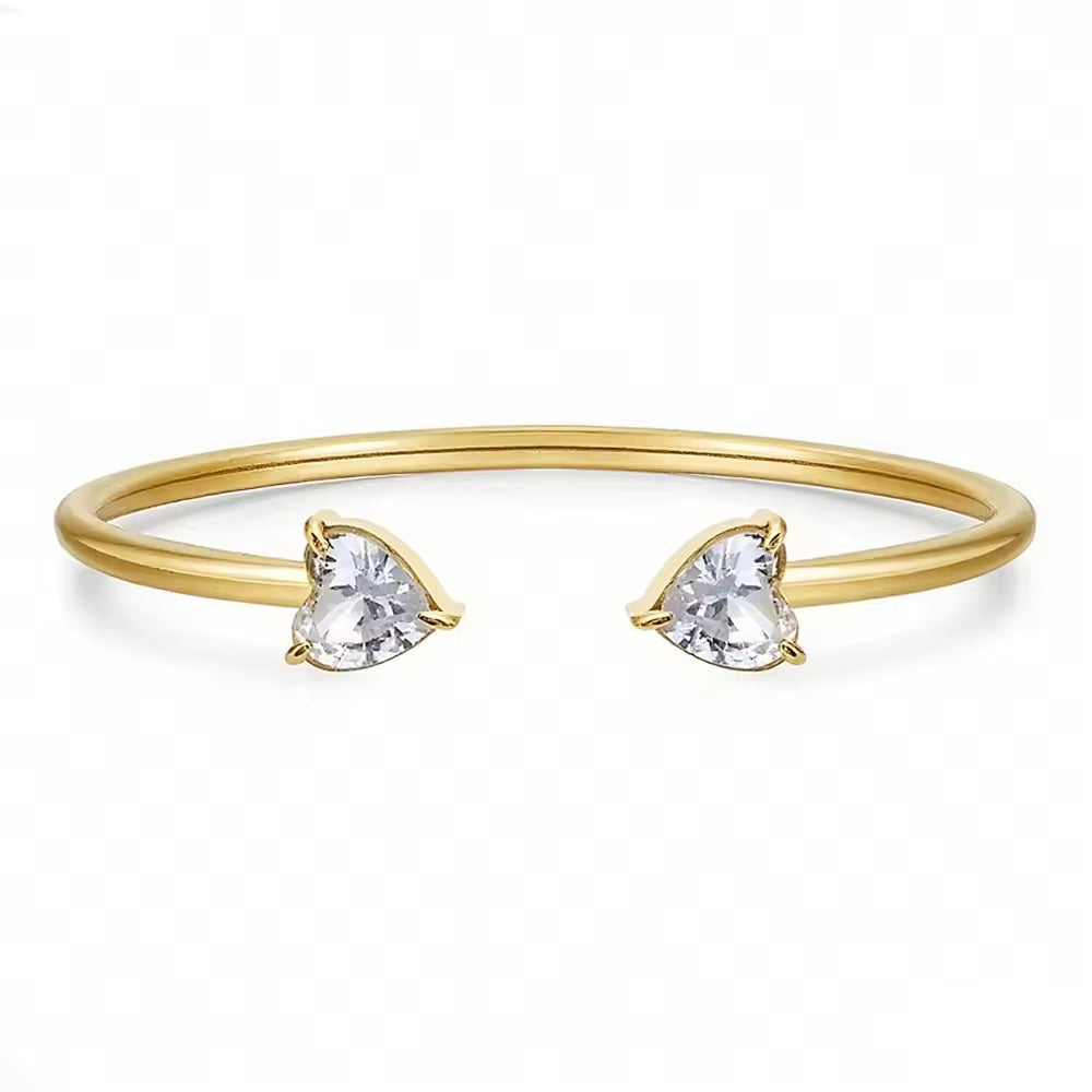 White Zircon Cuff Bracelet | Unisex Cuff Bracelet | ORLABYAMY