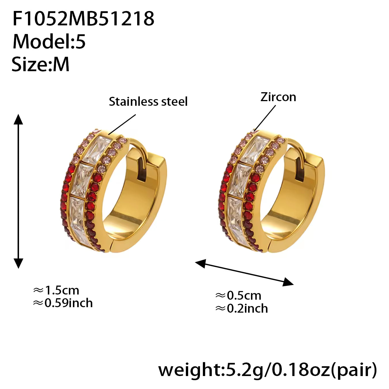 Zirconia Hoop Earrings | Women's Hoop Earrings | ORLABYAMY